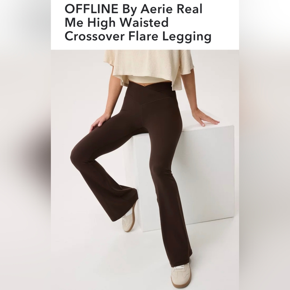 Aerie Real Me High Waisted Crossover Flare Legging